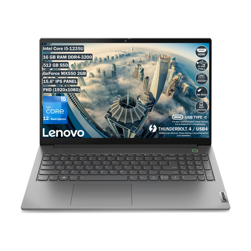 LENOVO%2021DJ00GATX,%20ThinkBook%2015%20G4%20IAP,%20i5-1235U,%2015,6’’%20FHD,%2016Gb%20Ram,%20512Gb%20SSD,%202Gb%20GDDR6%20MX550%20Ekran%20Kartı,%20Free%20Dos%20Notebook