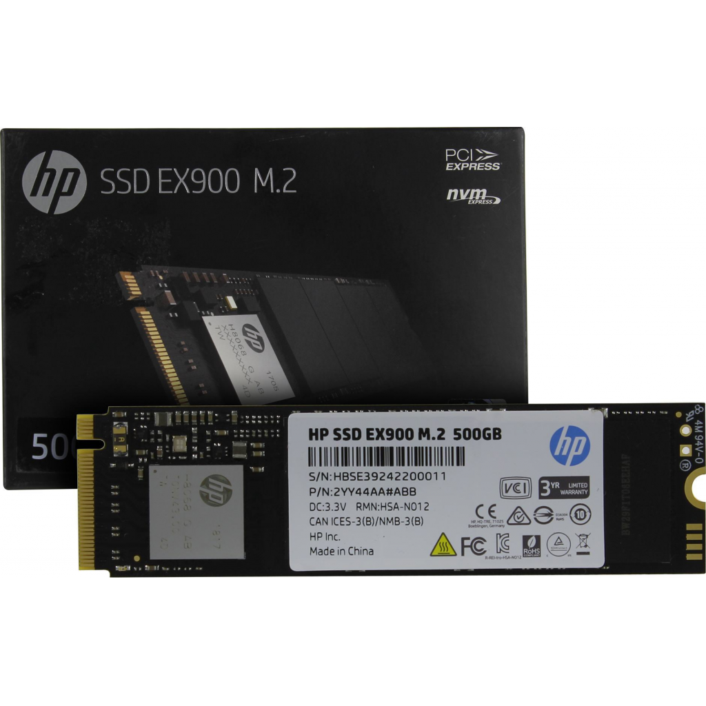 HP%202YY44AA,%20EX900,%20500GB,%202100-1500Mb/s,%20Gen3,%20NVMe%20PCIe%20M.2,%203D%20NAND,%20SSD