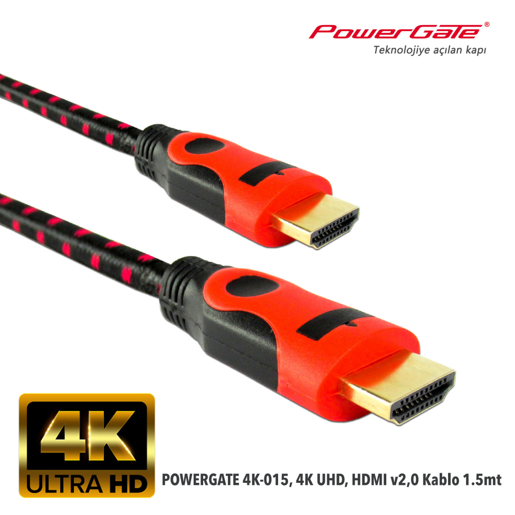 POWERGATE%204K-015,%204K%20UHD,%20HDMI%20v2,0%20Kablo%201.5mt