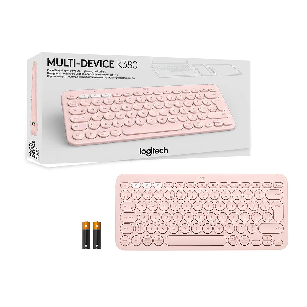 LOGITECH%20K380,%20Rose,%20920-010067,%20Bluetooth,%20Türkçe%20Q,%20Multimedya,%20Mini%20Klavye