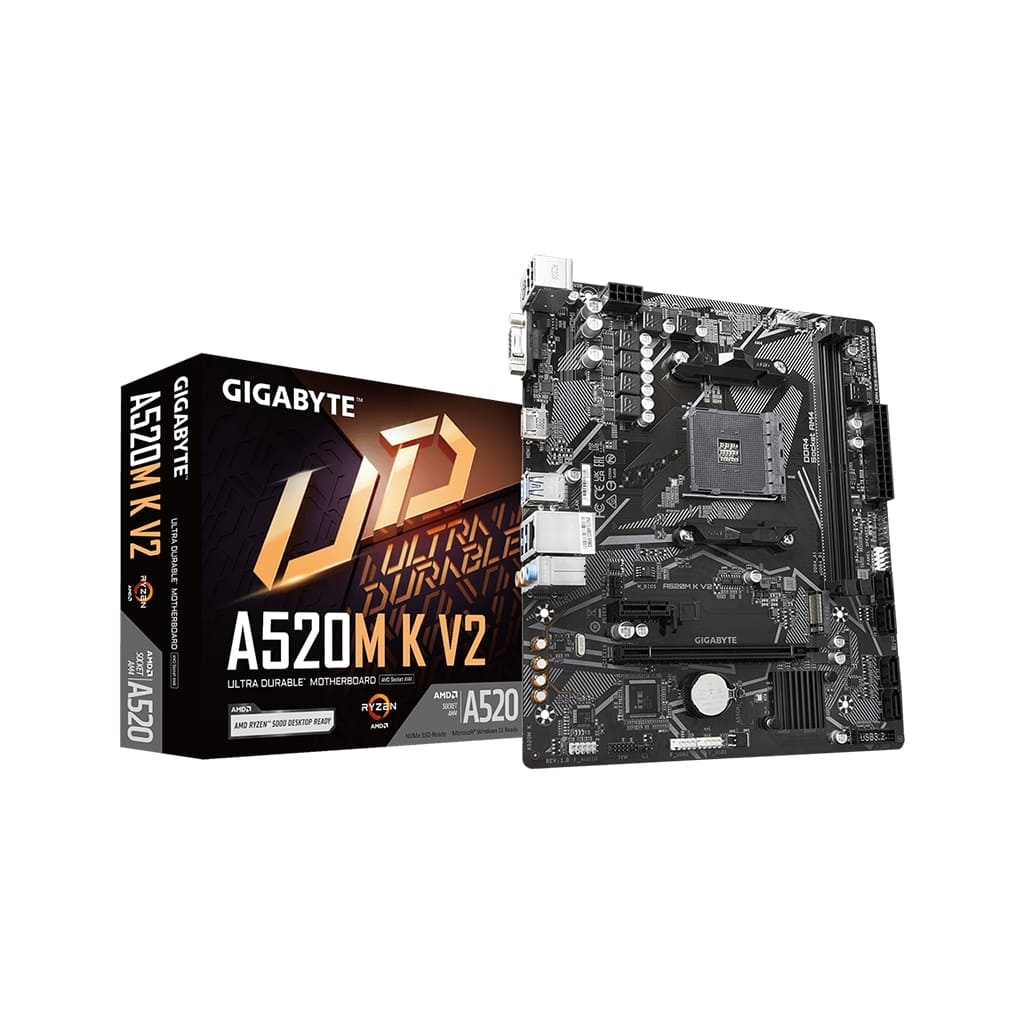 GIGABYTE%20A520M-K%20V2,%202xDDR4,%201x%20M.2,%20D-SUB,%20HDMI,%20AM4%20Soket%20Anakart