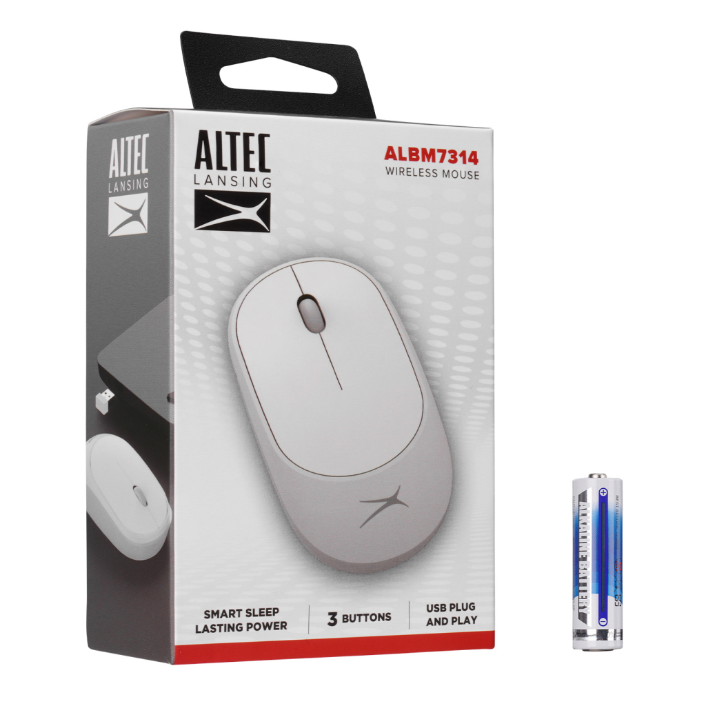 Altec%20Lansing%20ALBM7314,%20Beyaz,%202.4GHz%20USB,%20%201200DPI,%20Kablosuz%20Optik%20Mouse