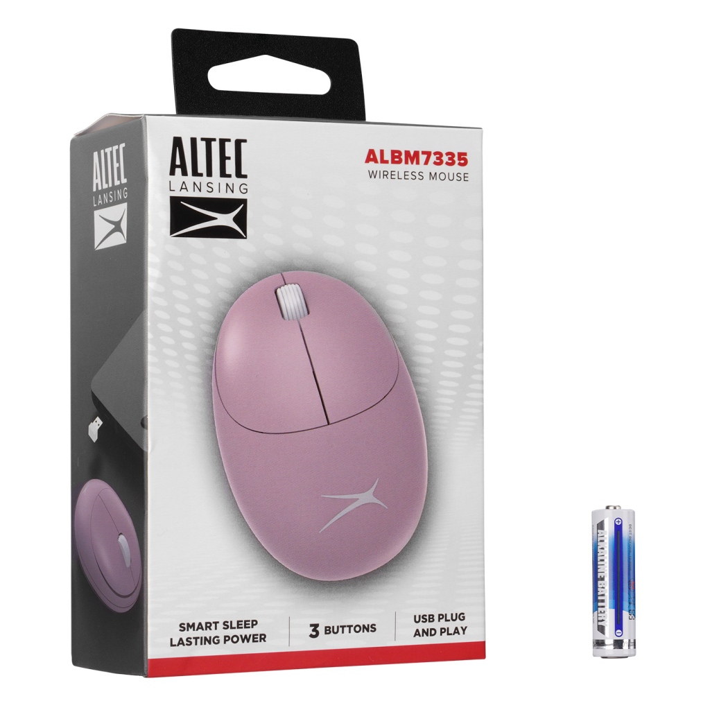 Altec%20Lansing%20ALBM7335,%20Pembe,%202.4GHz%20USB,%20%201200DPI,%20Kablosuz%20Optik%20Mouse