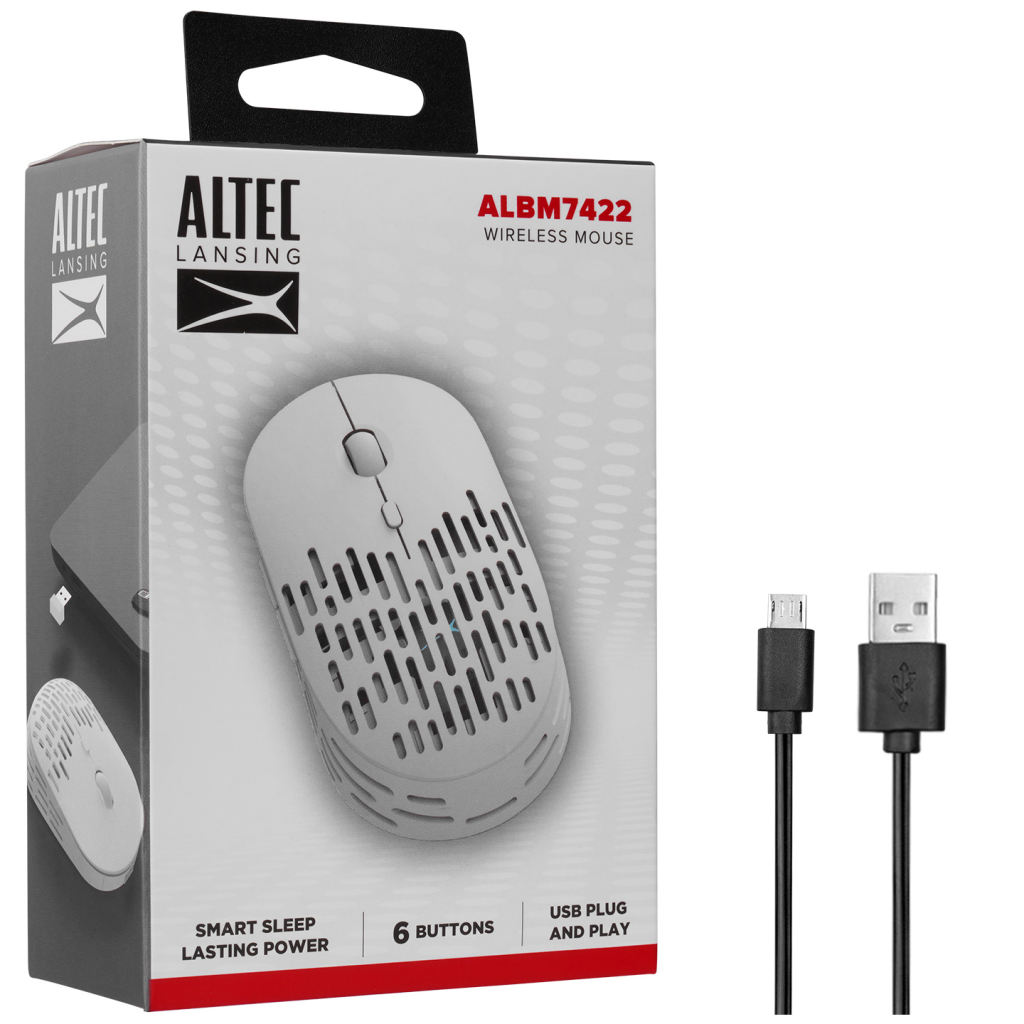 Altec%20Lansing%20ALBM7422,%20Beyaz,%202.4GHz,%20%20Şarj%20Edilebilir,%201600DPI,%20Kablosuz%20Optik%20Mouse