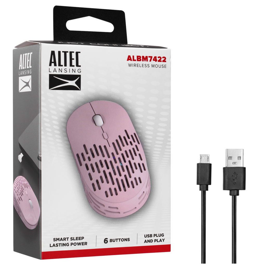 Altec%20Lansing%20ALBM7422,%20Pembe,%202.4GHz,%20%20Şarj%20Edilebilir,%201600DPI,%20Kablosuz%20Optik%20Mouse