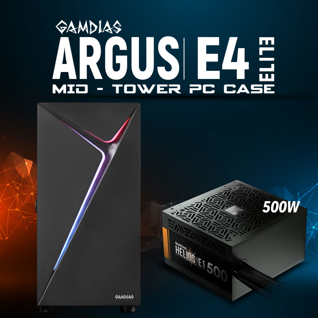 GAMDIAS%20ARGUS%20E4%20Elite,%20500W,%20Tempered%20Glass,%20ARGB,%20ATX%20GAMING%20KASA