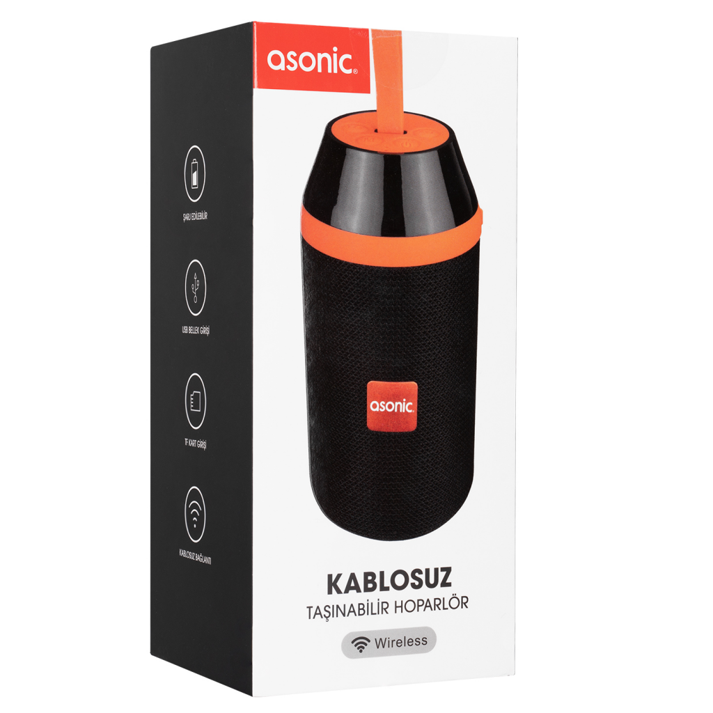 ASONIC%20AS-04,%202x5W,%20USB,TF%20Kart,%20AUX,%201200mAh%20Batarya,%20Bluetooth%20V5.0,%20Kablosuz,%20Taşınabilir,%20Speaker%20(Siyah%20Turuncu)