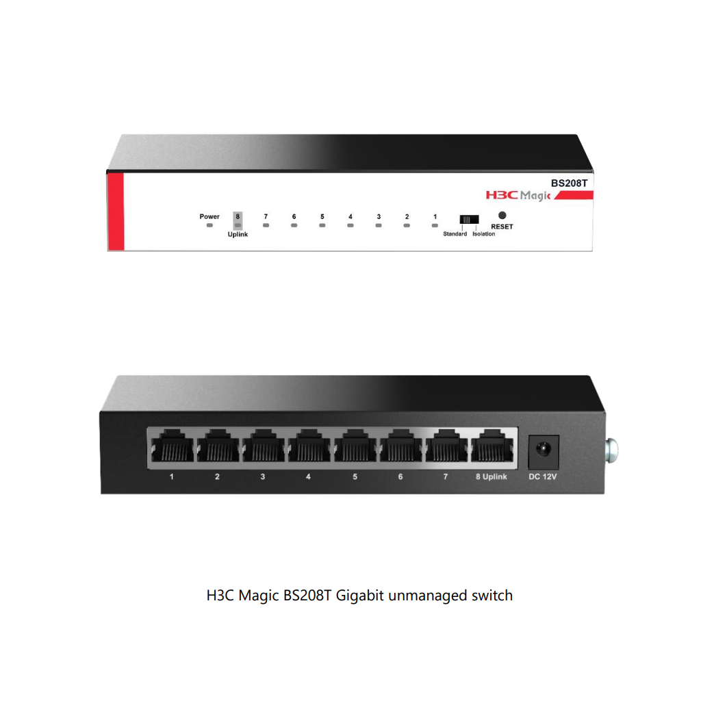 H3C%20Magic%20BS208T,%208%20Port,%20GigaBit,%201%20Port%20GigaBit%20Uplink,%20Metal%20Kasa,%20Yönetilemez,%20Masaüstü%20Switch