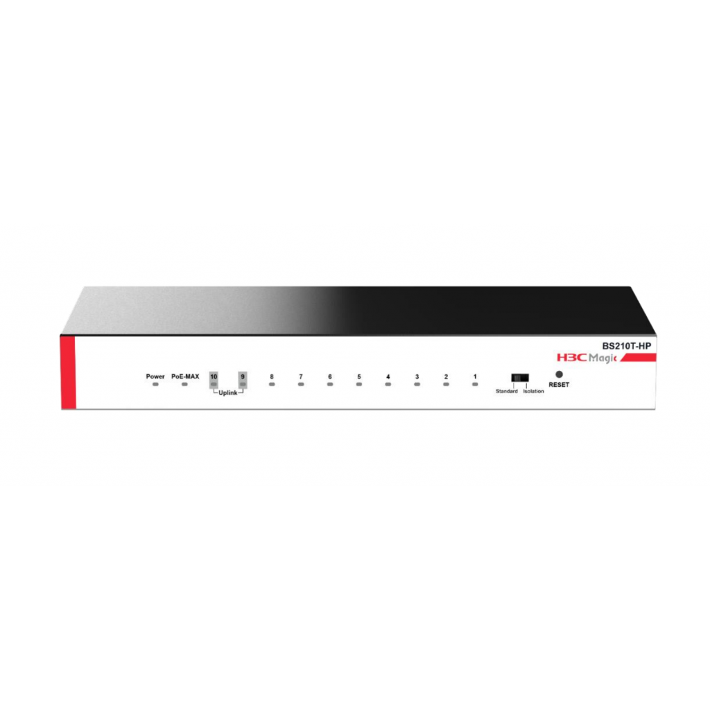 H3C%20Magic%20BS210T-HP,%2010%20Port,%20GigaBit,%208%20Port%20PoE,%20110W,%20+2%20Port%20GigaBit%20Uplink,%20Metal%20Kasa,%20Yönetilemez,%20Masaüstü%20Switch