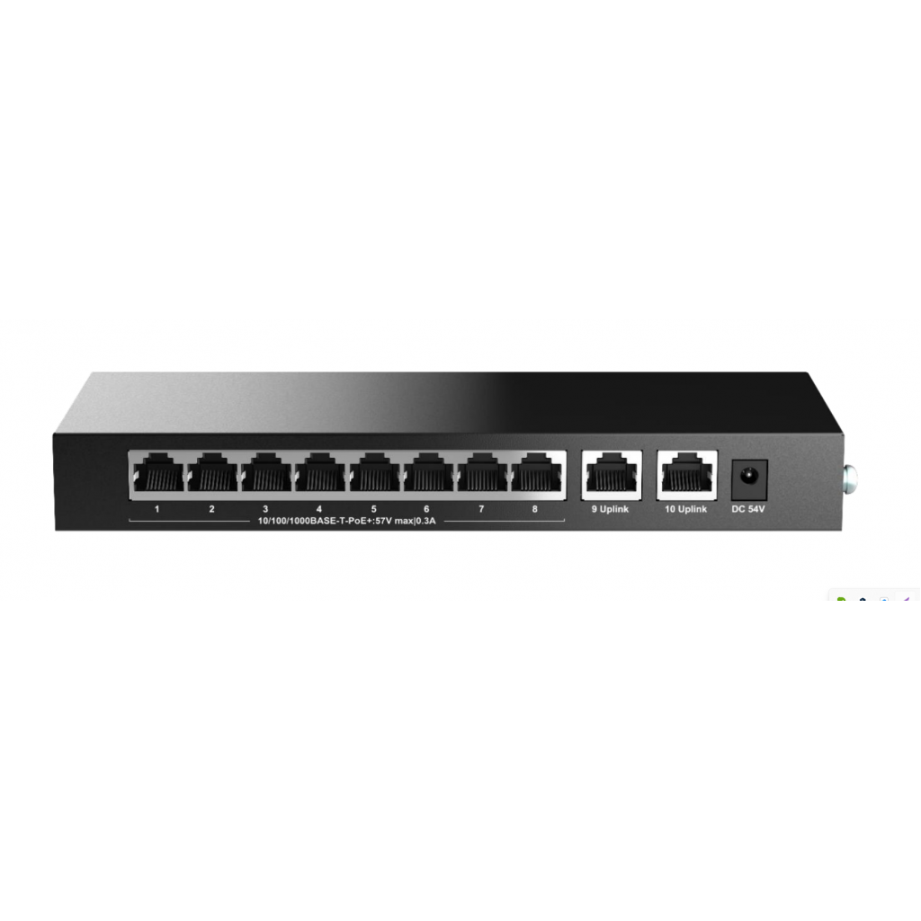 H3C%20Magic%20BS210T-P,%2010%20Port,%20GigaBit,%208%20Port%20PoE,%2057W,%20+2%20Port%20GigaBit%20Uplink,%20Metal%20Kasa,%20Yönetilemez,%20Masaüstü%20Switch