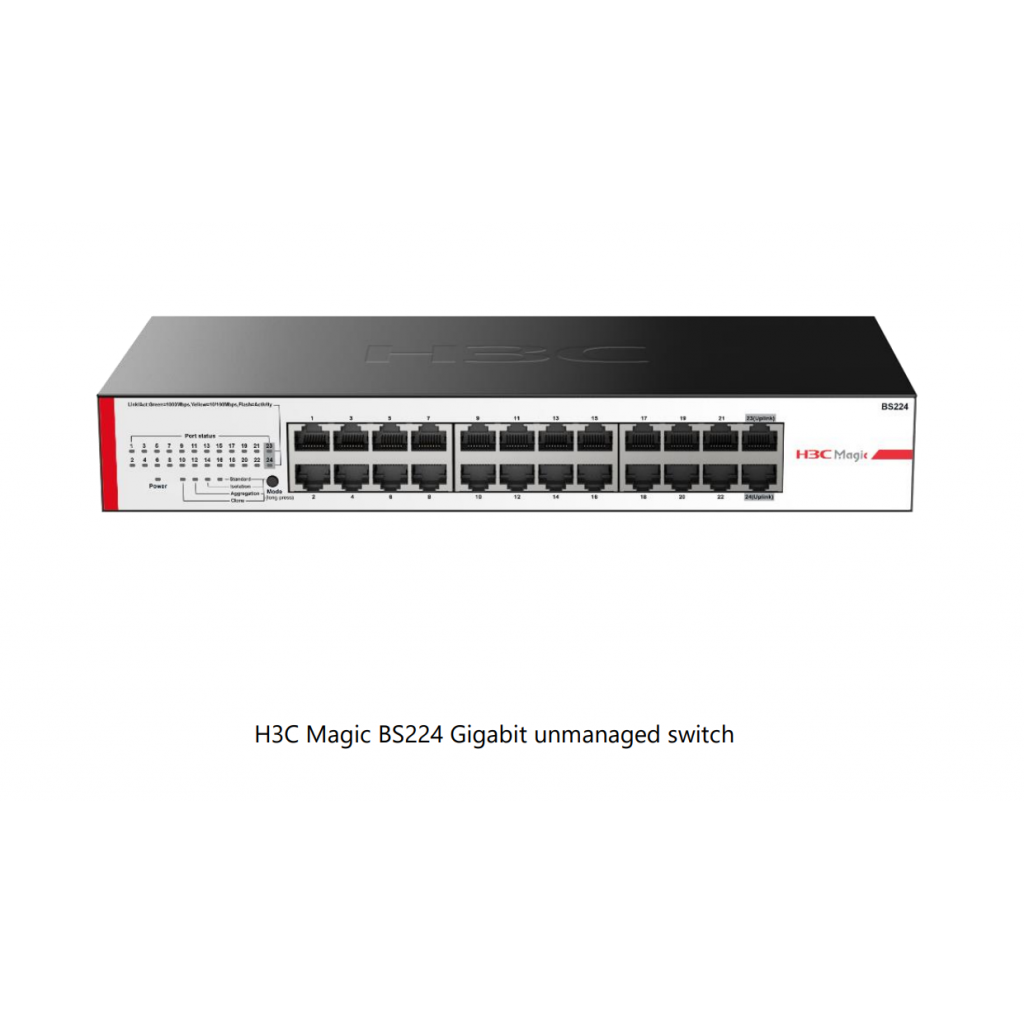 H3C%20Magic%20BS224,%2024%20Port,%20GigaBit,%202%20Port%20GigaBit%20Uplink,%20Metal%20Kasa,%20Yönetilemez,%20Rack%20Mount%20Switch