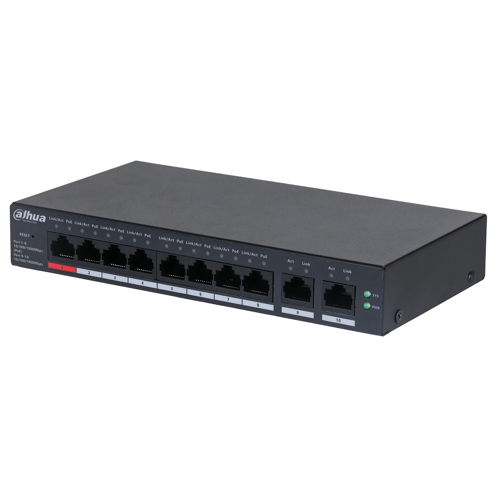 DAHUA%20CS4010-8GT-110,%208%20Port,%20Gigabit,%208%20Port%20PoE,%20110W,%20+2%20Port%20Uplink,%20Cloud%20Yönetilebilir,%20Switch