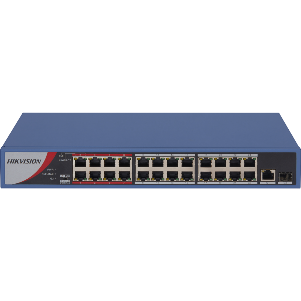 HIKVISION%20DS-3E0326P-E/M(B),%2026%20Port,%20MegaBit,%2024%20Port%20PoE,%20250W,%20+1%20Port%20GigaBit%20Uplink,%20+1%20Port%20GigaBit%20SFP,%20Yönetilemez,%20Rack%20Mount%20Switch