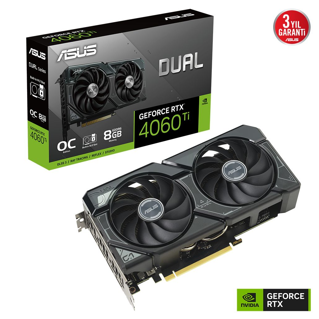 ASUS%20DUAL-RTX4060TI-O8G-SSD,%208Gb,%20128Bit,%20GDDR6,%201xHDMI,%203xDP%20GAMING%20Ekran%20Kartı