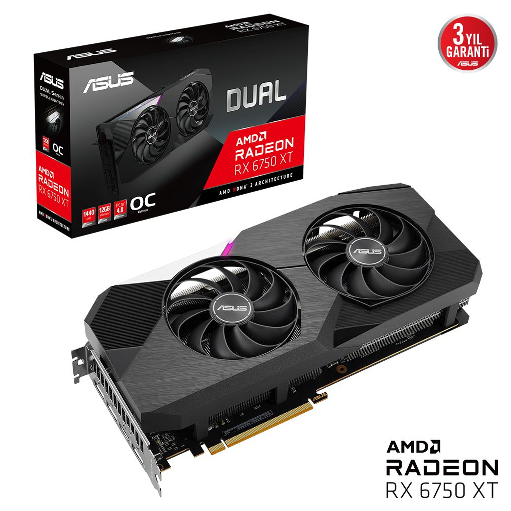 ASUS%20DUAL-RX6750XT-O12G,%2012Gb,%20192Bit,%20GDDR6,%201xHDMI,%203xDP,%20GAMING%20Ekran%20Kartı