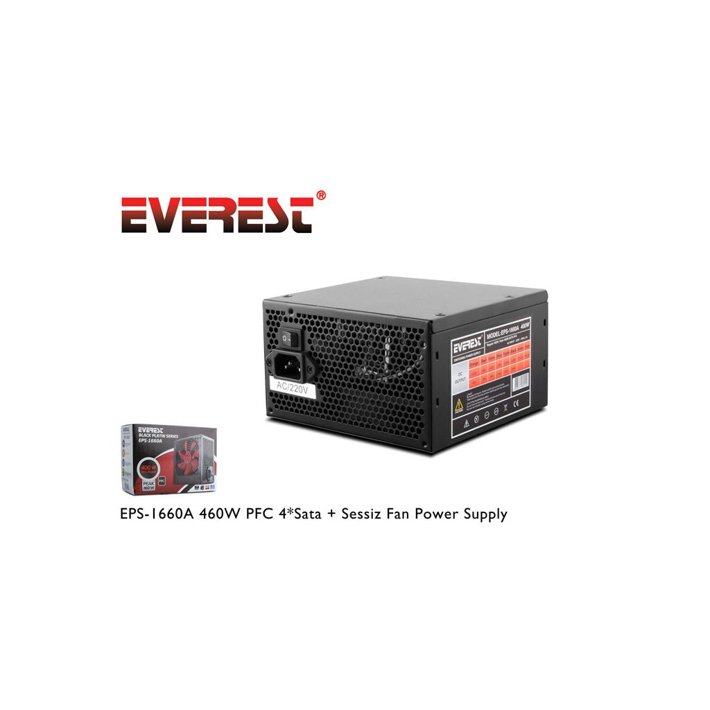 EVEREST%20EPS-1660A,%20460W%20Peak,%2012cm%20Fan,%20ATX,%20Power%20Supply%20(PSU)