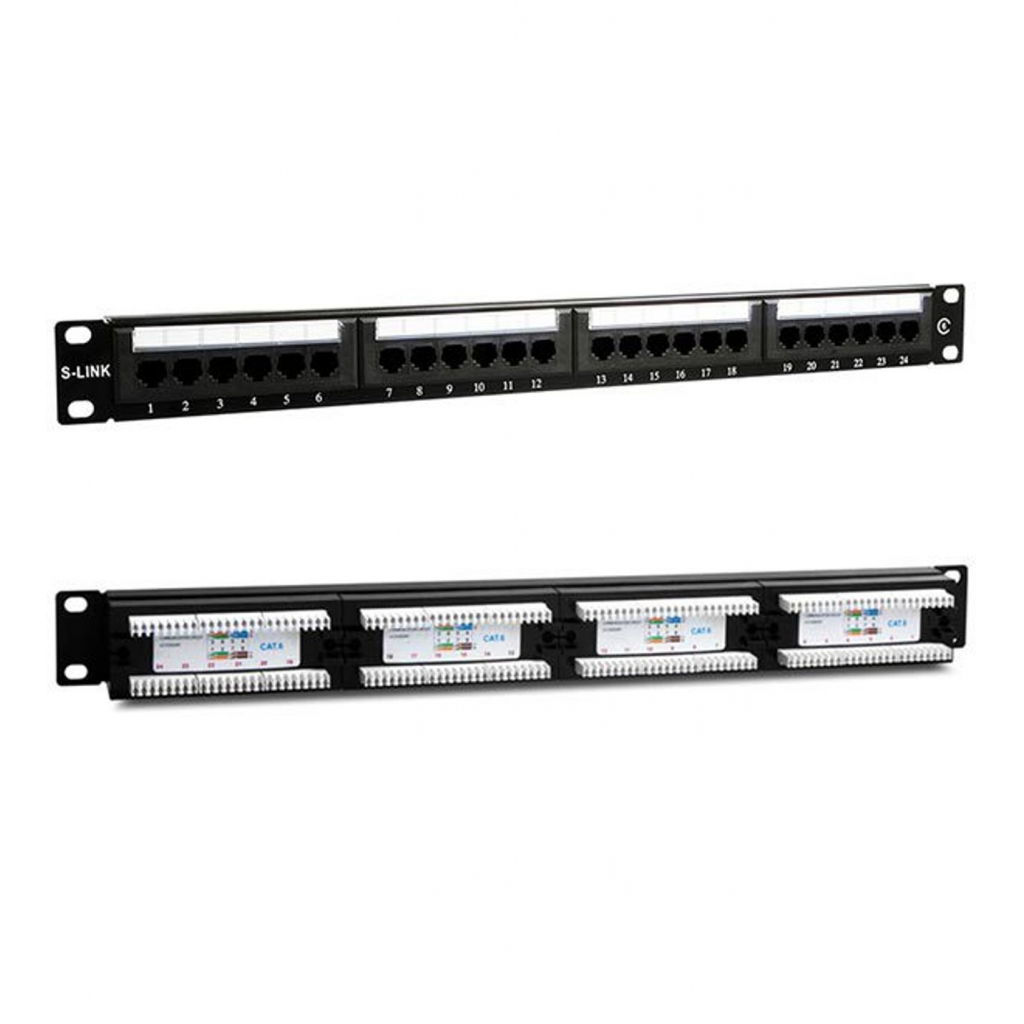 S-LINK%20SL-F624%20Cat6%20Patch%20Panel,%2024-Port,%20UTP,%201U