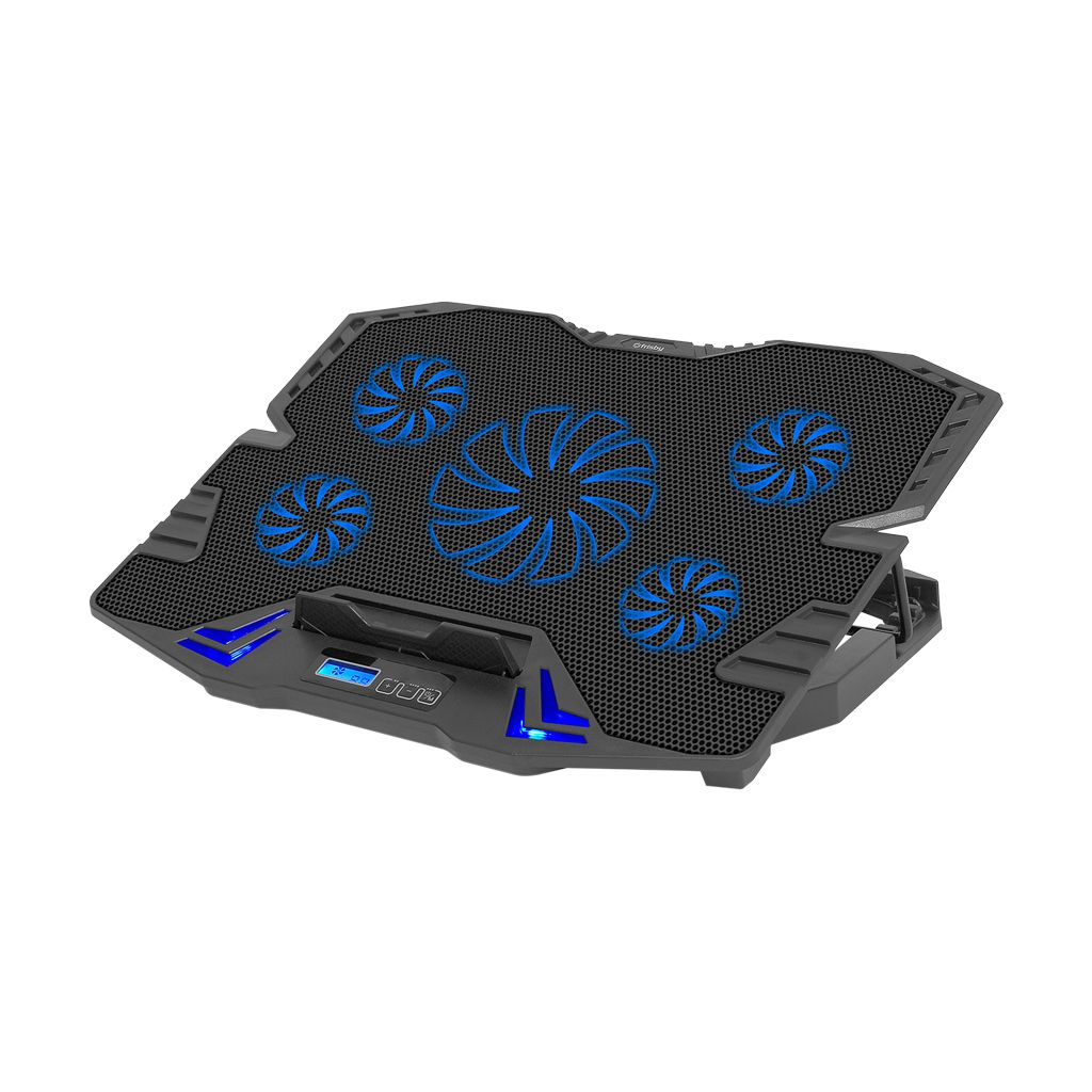 FRISBY%20FNC-5232ST%20(1x12,5cm%204x7cm)%205%20Fan,%2010’’-15.6’’%20Gaming%20Notebook%20Soğutucu,%205%20Kademeli%20Stand,%203%20Farklı%20Program,%20Ayarlanabilir%20Hız,%20Mavi%20Ledli%20(Siyah)