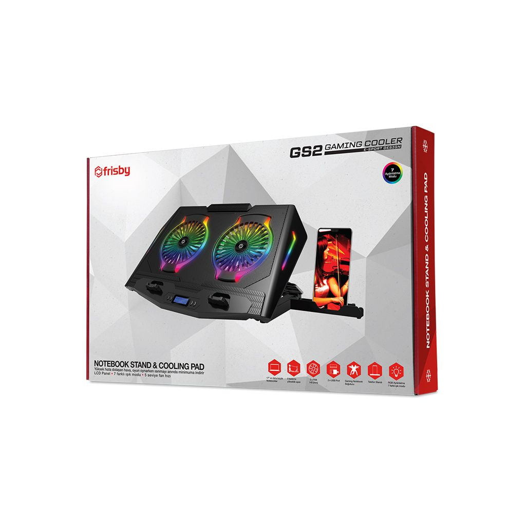 FRISBY%20FNC-5250ST%202%20adet%20x%2014cm%20Fan,%20RGB%20Aydınlatma,%2010’’-17’’%20Gaming%20Notebook%20Soğutucu,%205%20Kademeli%20Stand,%20İşlevsel%20Telefon%20Tutucu%20(Siyah)