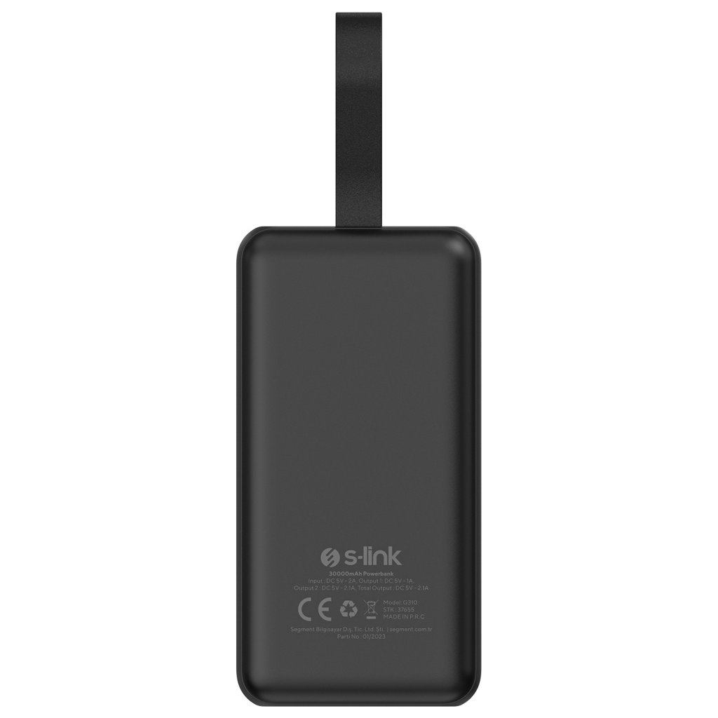 S-LINK%20G310,%20Siyah,%2030.000mAh,%202xUSB,%201xType-C,%204%20LED%20Göstergeli,%20PowerBank