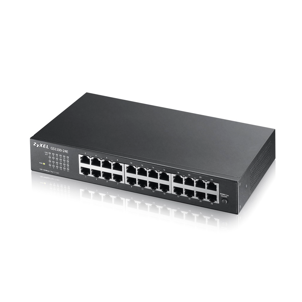 ZyXEL%20GS1100-24E%20V3,%2024%20Port,%20GigaBit,%20Yönetilemez,%20Sessiz,%20Rackmount%20Switch