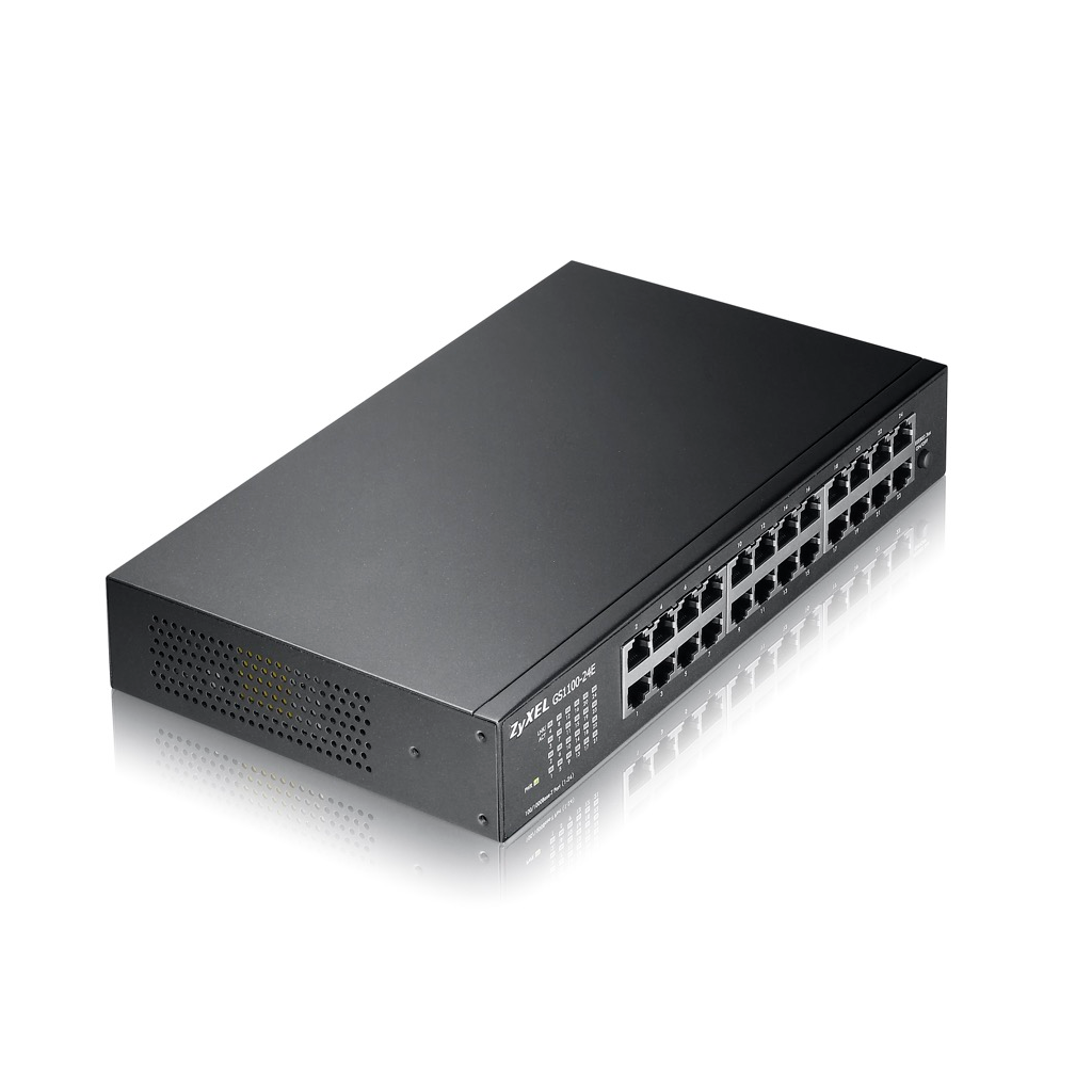 ZyXEL%20GS1100-24E%20V3,%2024%20Port,%20GigaBit,%20Yönetilemez,%20Sessiz,%20Rackmount%20Switch