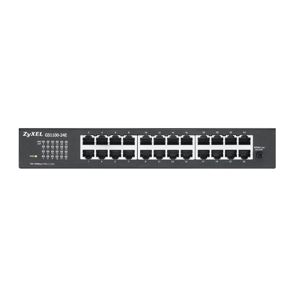 ZyXEL%20GS1100-24E%20V3,%2024%20Port,%20GigaBit,%20Yönetilemez,%20Sessiz,%20Rackmount%20Switch