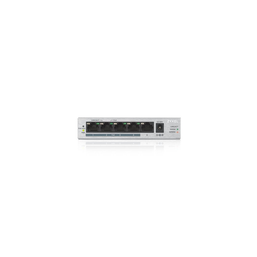 ZyXEL%20GS1005HP,%205%20Port,%20GigaBit,%205%20Port%20PoE%2060W,%20Yönetilemez,%20Masaüstü%20Switch