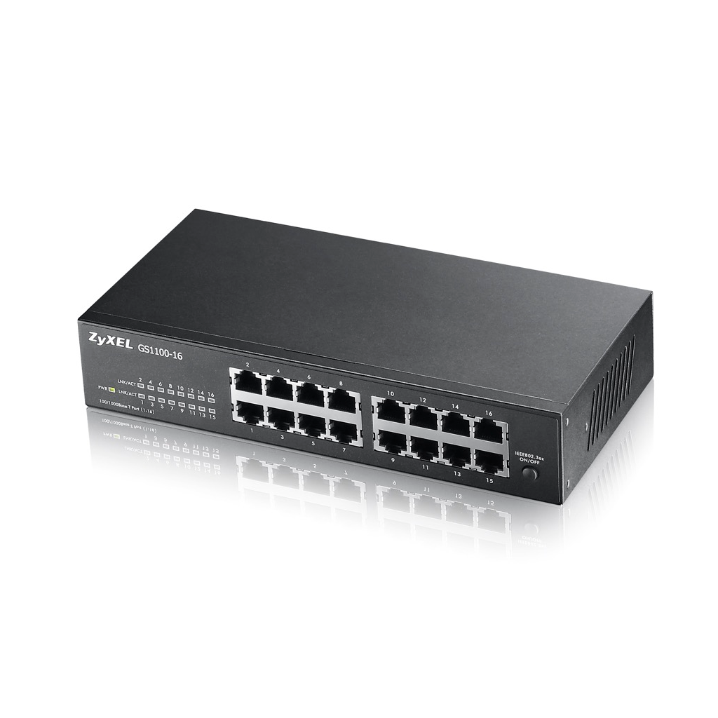 ZyXEL%20GS1100-16%20V3,%2016%20Port,%20GigaBit,%20Yönetilemez,%20Masaüstü%20Switch