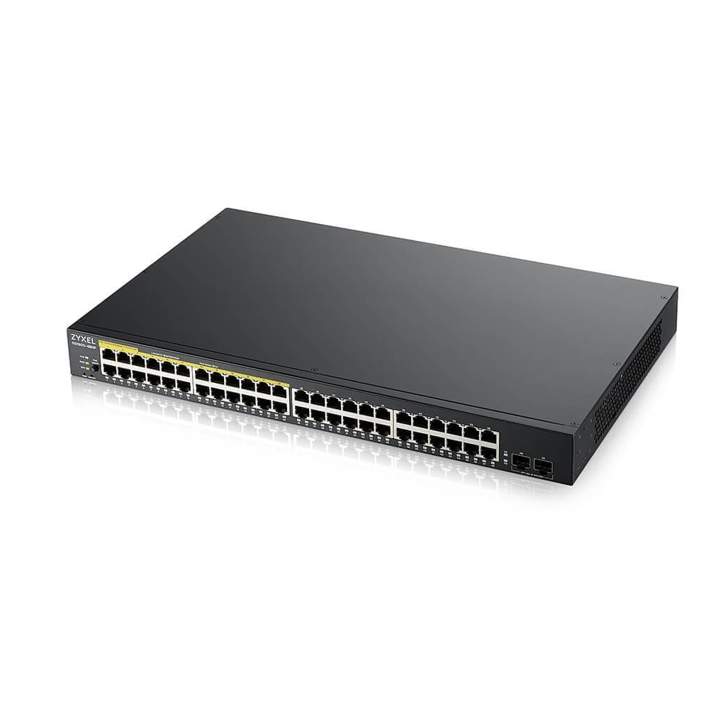 ZyXEL%20GS1900-48HP%20V2,%2048Port,%20Gigabit,%2024%20Port%20PoE%20170W,%20+2Port%20GigaBit%20SFP,%20Yönetilebilir,%20Rackmount%20Switch