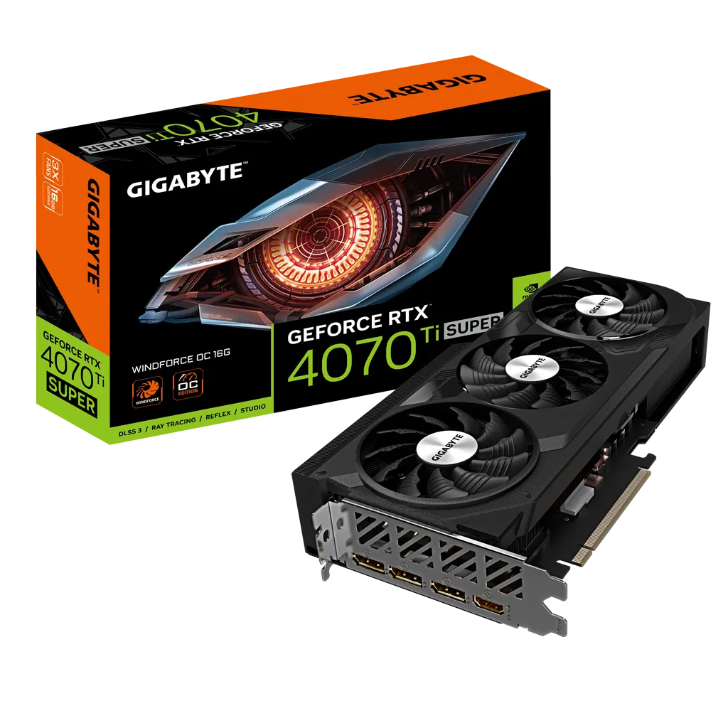 GIGABYTE%20GV-N407TSWF3OC-16GD,%20RTX4070TI%20SUPER,%20WINDFORCE%20OC,%2016Gb,%20GDDR6,%20256BIT,%201xHDMI,%203xDP,%20GAMING%20Ekran%20KARTI