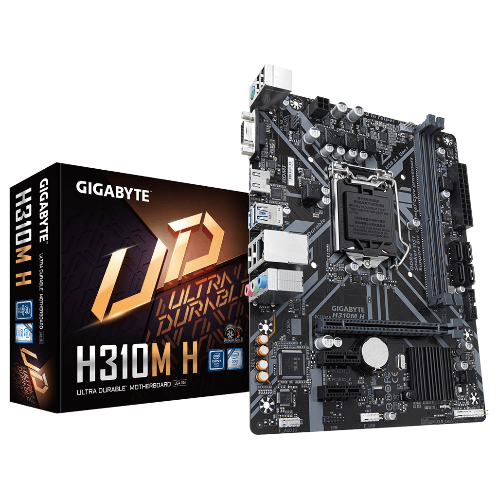 GIGABYTE%20H310M%20H,%202xDDR4,%20D-SUB,%20HDMI,%20%208-9.Nesil,%20LGA1151%20Soket,%20Anakart