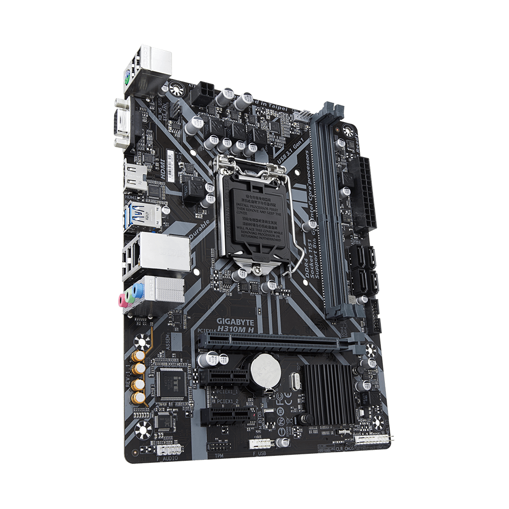 GIGABYTE%20H310M%20H,%202xDDR4,%20D-SUB,%20HDMI,%20%208-9.Nesil,%20LGA1151%20Soket,%20Anakart