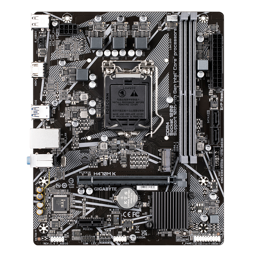 GIGABYTE%20H470M%20K%20rev.1.0,%202xDDR4,%20M.2,%20HDMI,%2010-11.Nesil,%20LGA1200%20Soket,%20Anakart