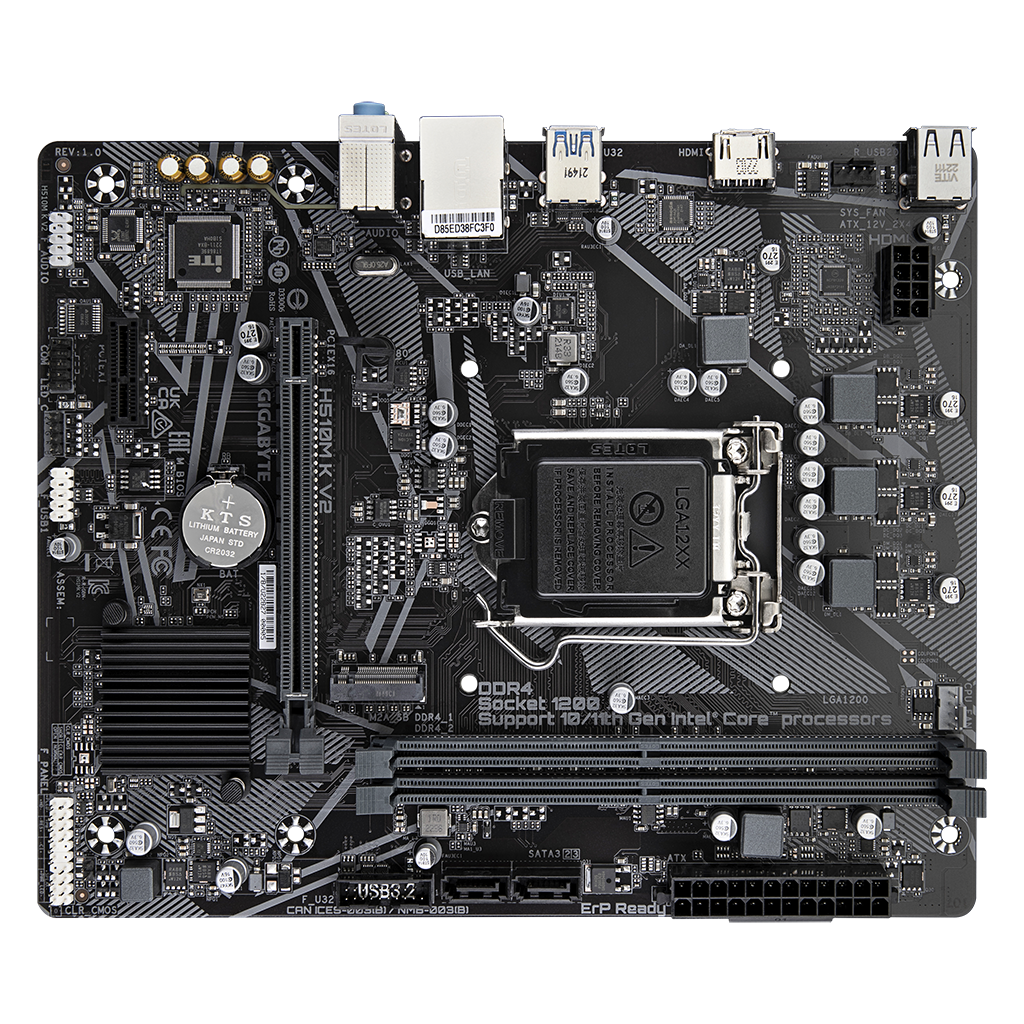 GIGABYTE%20H510M-K%20V2%20rev.1.0,%202xDDR4,%20M.2,%20HDMI,%2010-11.Nesil,%20LGA1200%20Soket,%20Anakart