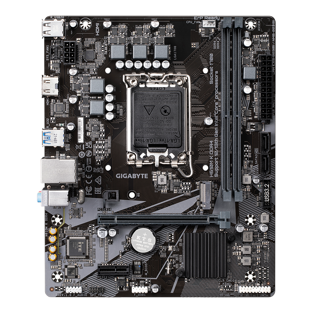 GIGABYTE%20H610M%20K%20rev.1.0,%202xDDR4,%20M.2,%20HDMI,%2012-13.Nesil,%20LGA1700%20Soket,%20Anakart