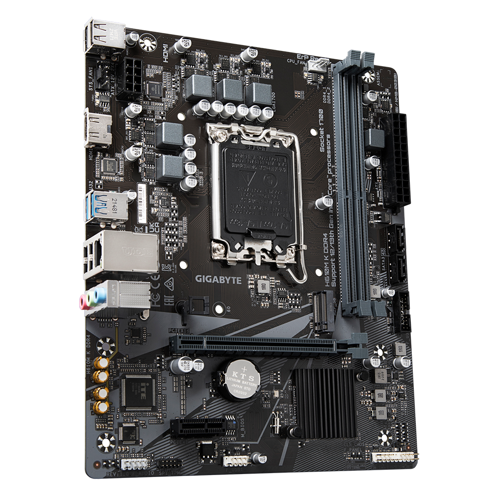 GIGABYTE%20H610M%20K%20rev.1.0,%202xDDR4,%20M.2,%20HDMI,%2012-13.Nesil,%20LGA1700%20Soket,%20Anakart