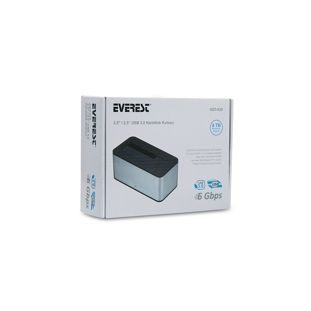 EVEREST%20HD3-530,%202.5’’%20ve%203.5’’%20Disk%20Uyumlu,%20USB%203.0,%20Tek%20Disk%20Yuvalı,%20Dock%20Station