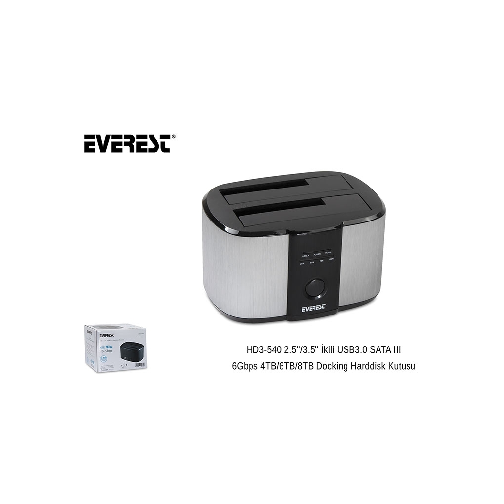 EVEREST%20HD3-540,%202.5’’%20ve%203.5’’%20Disk%20Uyumlu,%20USB%203.0,%20İki%20Disk%20Yuvalı,%20Dock%20Station