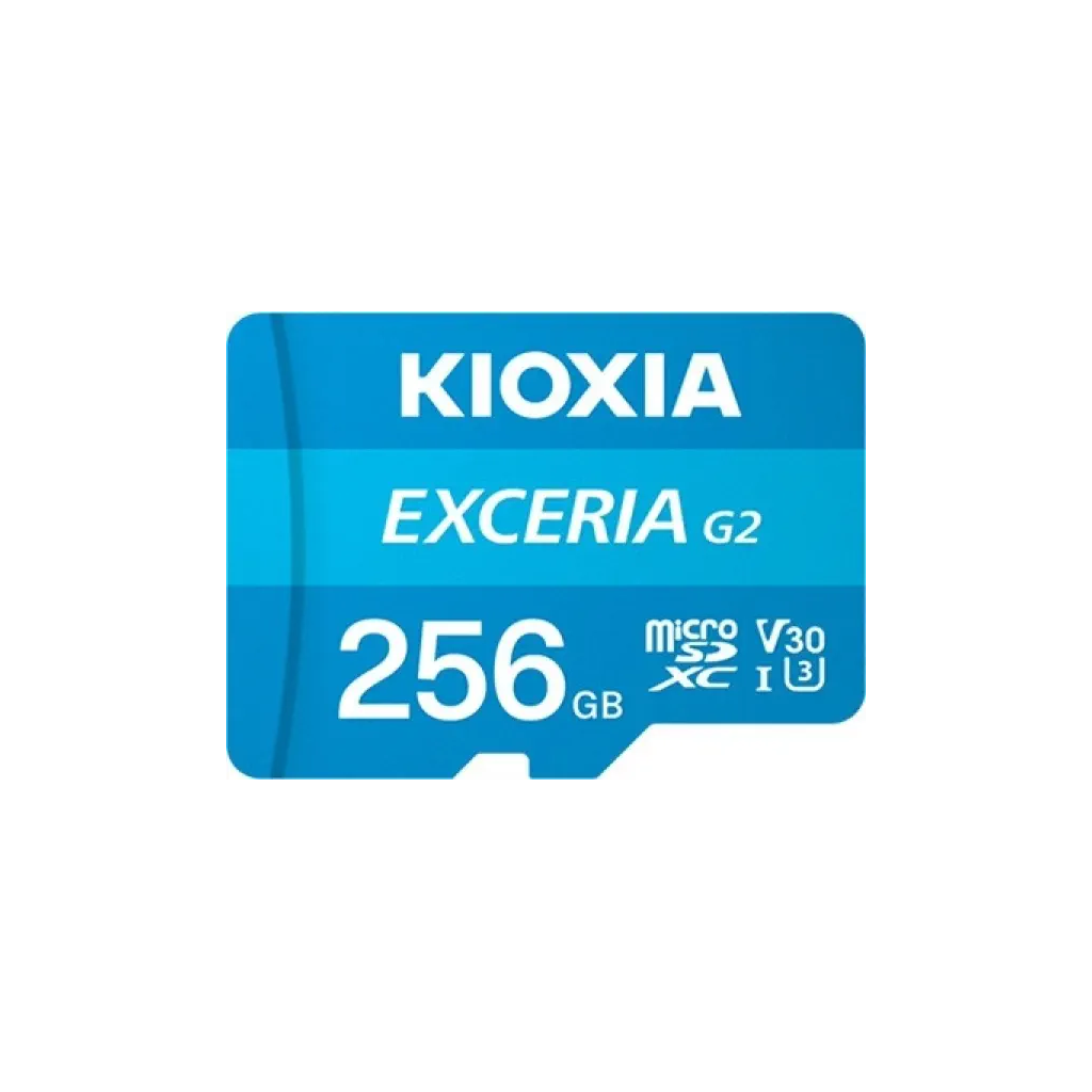 KIOXIA%20256GB%20ExceriaG2,%20LMEX1L256GG2,%20U1%20V30%204K,%20%20CL10,%20100Mb/s,%20MicroSD%20Kart%20Bellek%20(SD%20Adaptörlü)