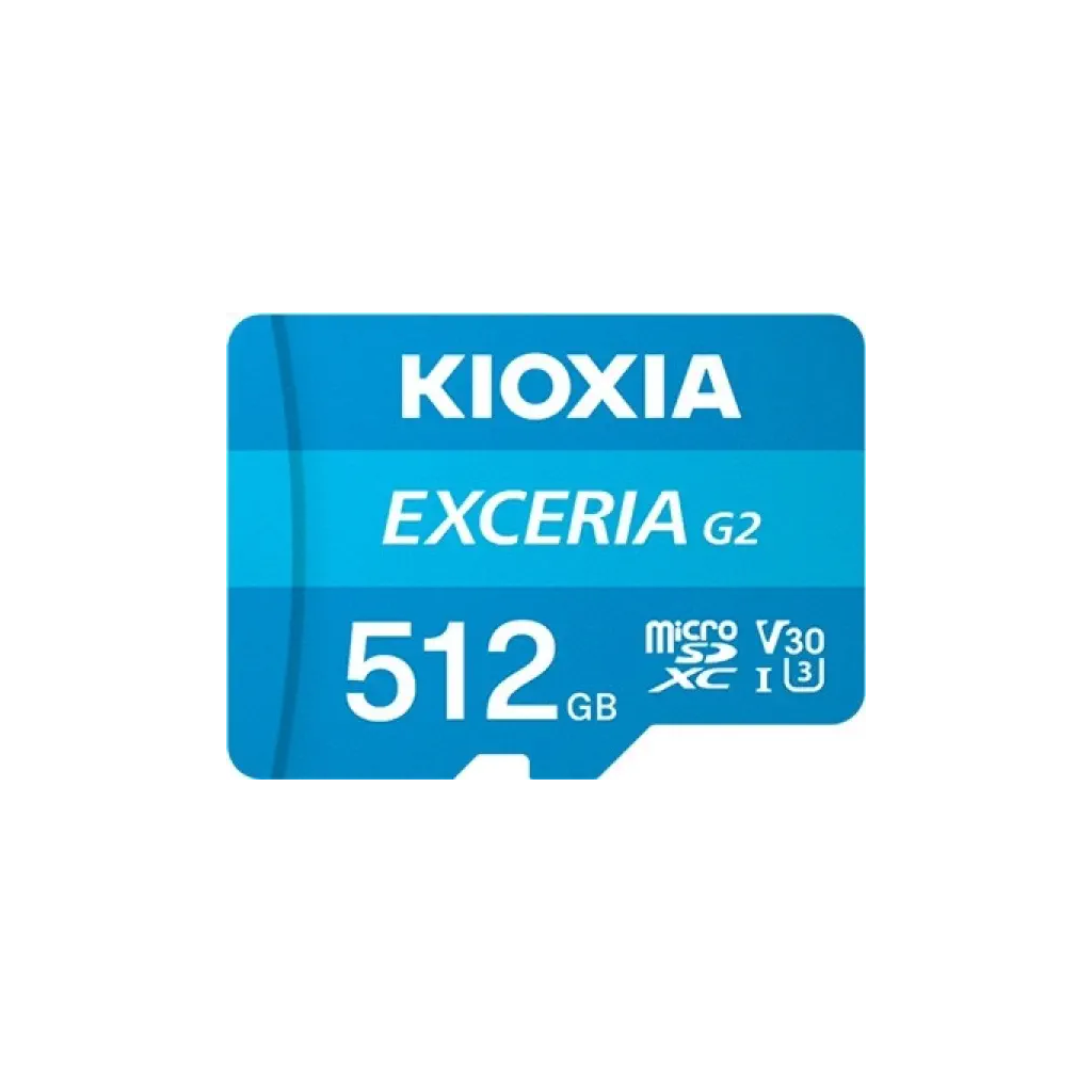 KIOXIA%20512GB%20ExceriaG2,%20LMEX1L512GG2%20U1%20V30%204K,%20%20CL10,%20100Mb/s,%20MicroSD%20Kart%20Bellek%20(SD%20Adaptörlü)