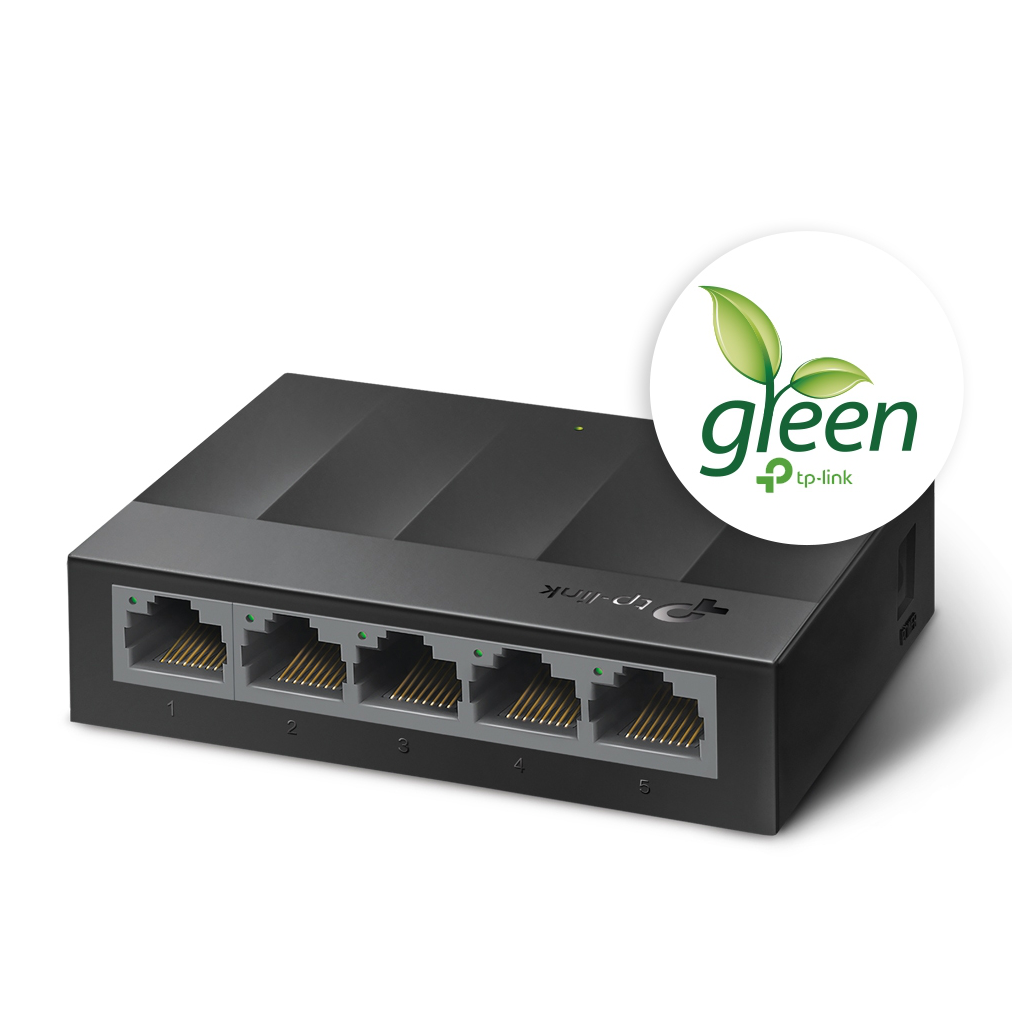 TP-LINK%20LS1005G,%20Green%20Tech,%205Port,%20GigaBit,%20Yönetilemez,%20Masaüstü%20Switch