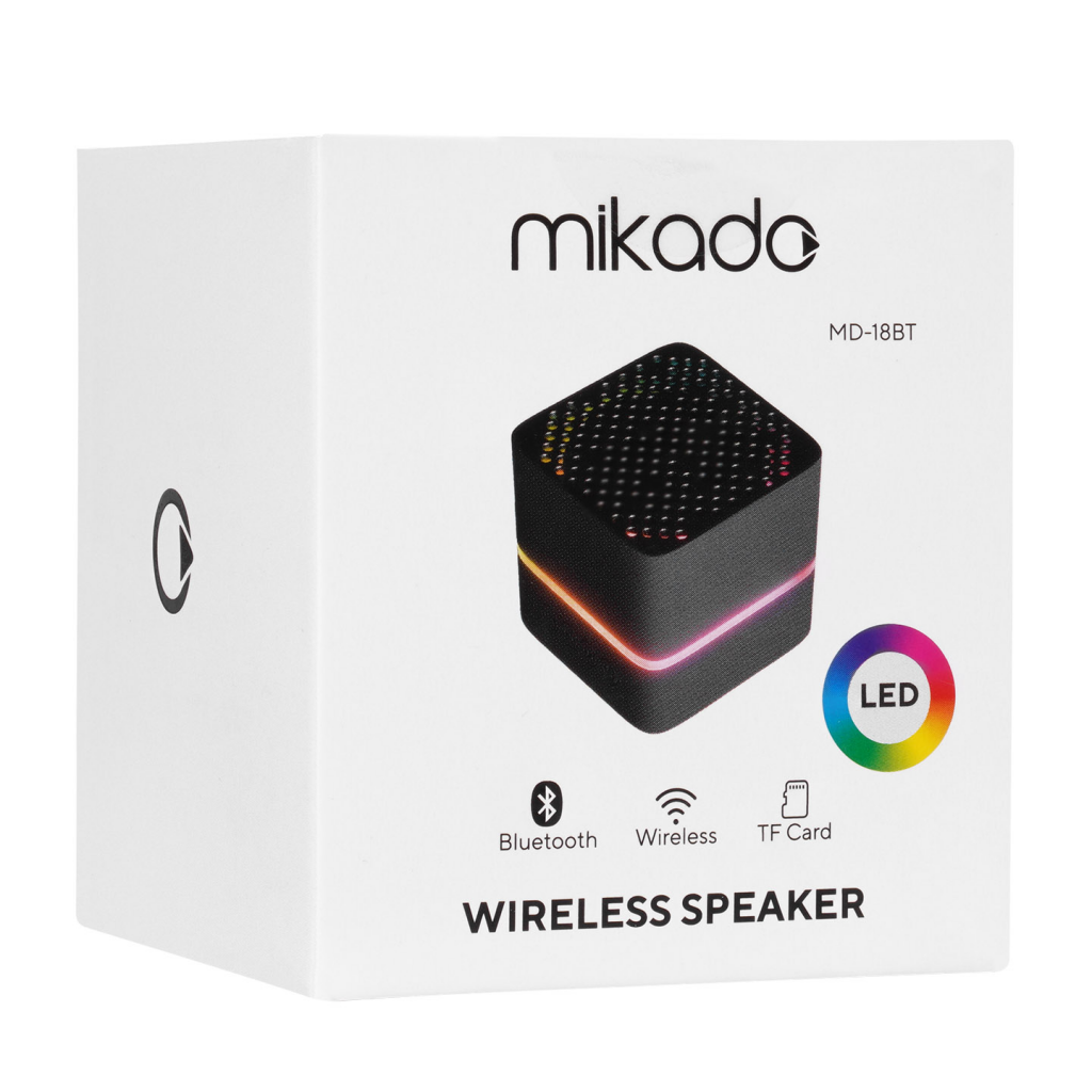 MIKADO%20MD-18BT,%203W,%20TF%20Kart,%20RGB%20Aydınlatmalı,%20300mAh%20Batarya,%20Bluetooth%20V5.0,%20Kablosuz,%20Taşınabilir,%20Speaker%20(Siyah)