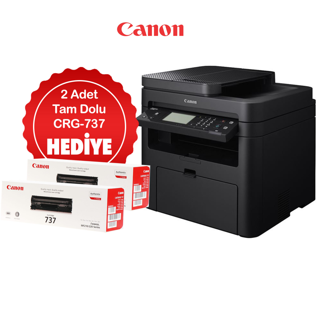 CANON%20i-SENSYS%20MF237W,%20Lazer%20Yazıcı,%20Tarayıcı,%20Fotokopi,%20Fax,%20Wifi,%20Lan%20+%20Orijinal%202%20Adet%20CRG737%20Toner%20Hediye