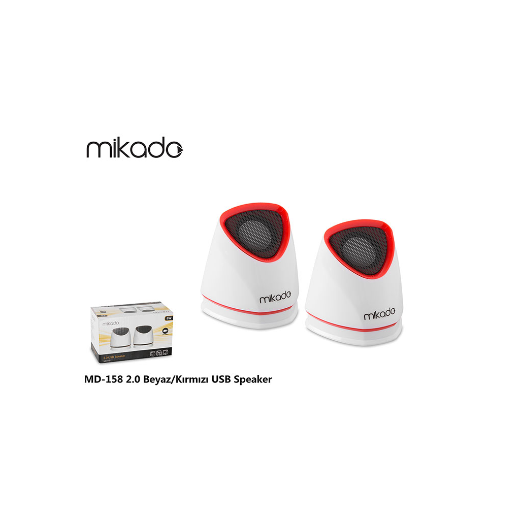 MIKADO%20MD-158,%206W,%201+1,%20Masaüstü,%20USB,%20Speaker,%20(Beyaz-Kırmızı)