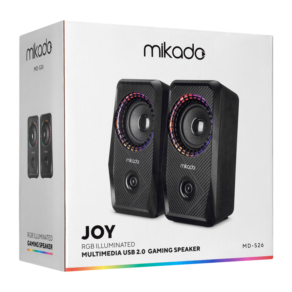 MIKADO%20MD-S26%20JOY,%206W,%201+1,%20Masaüstü,%20RGB%20Işıklı,%20USB,%20Siyah%20Kasa,%20Speaker