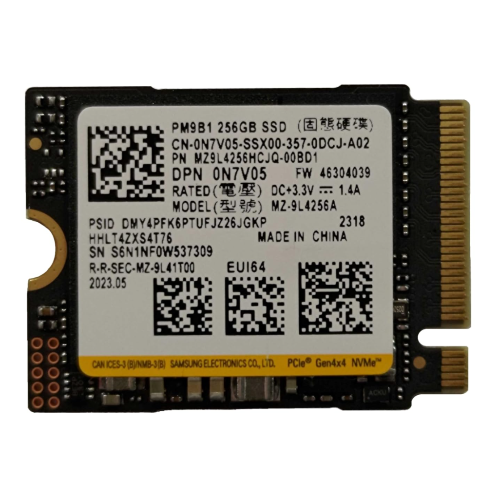 SAMSUNG%20MZ-9L4256HCJQ-00BD1,%20256GB,%203300/1250,%20Gen4,%20NVMe%20PCIe%20M.2%202230%20SSD%20(Bulk-Kutusuz)