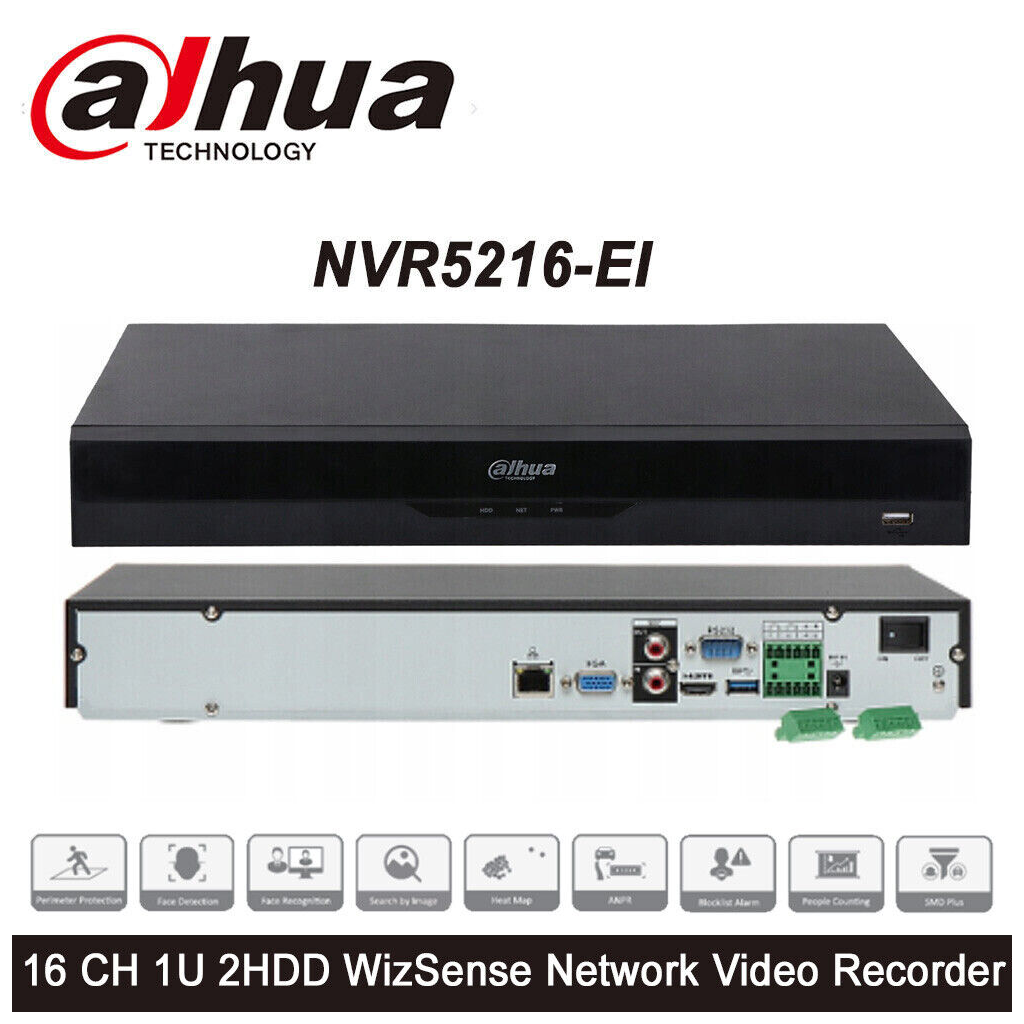 DAHUA%20%20NVR5216-EI,%2016Kanal,%2012Mpix,%20H265+,%202%20HDD%20Desteği,%201080P%20Kayıt,%20320Mbps%20Bant%20Genişliği,%20NVR