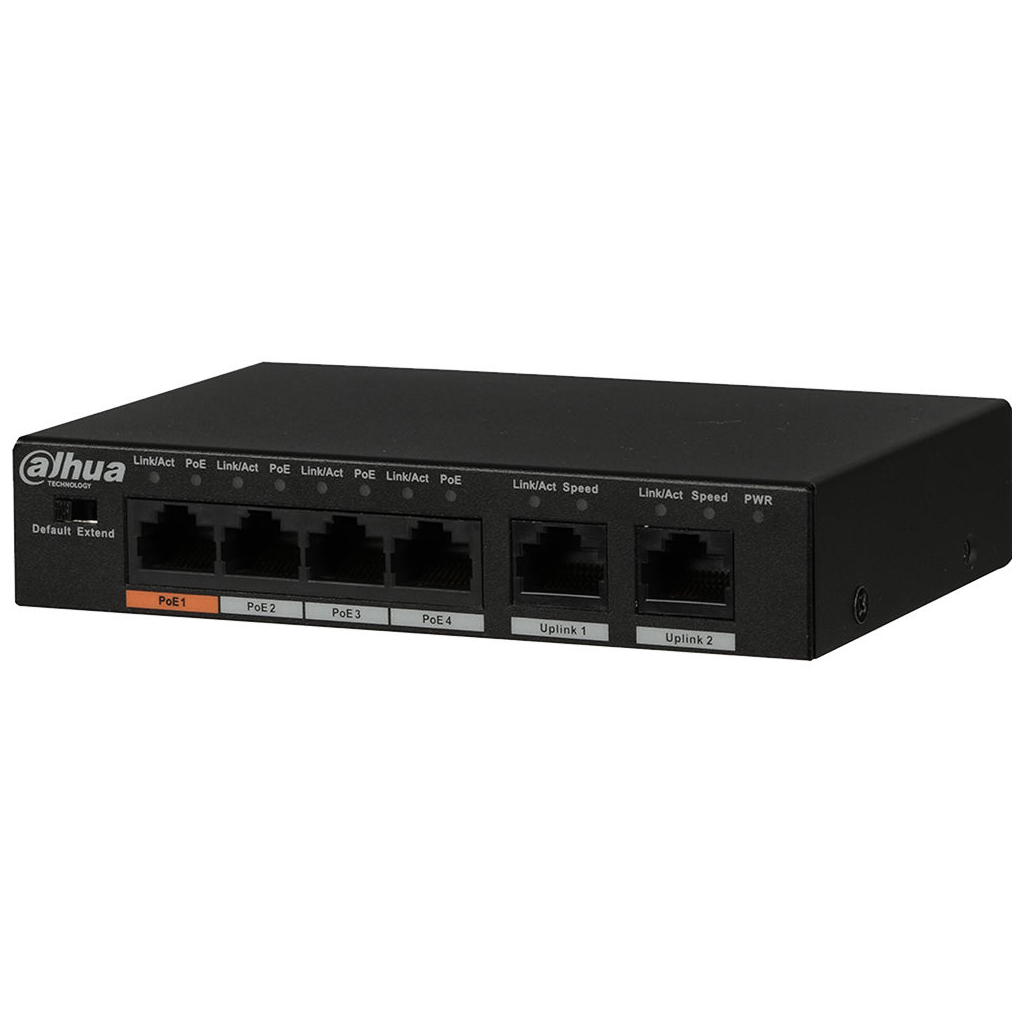 DAHUA%20PFS3006-4ET-60-V2,%206%20Port,%20Megabit,%204%20Port%20PoE,%2060W,%20Yönetilemez,%20Masaüstü%20Switch