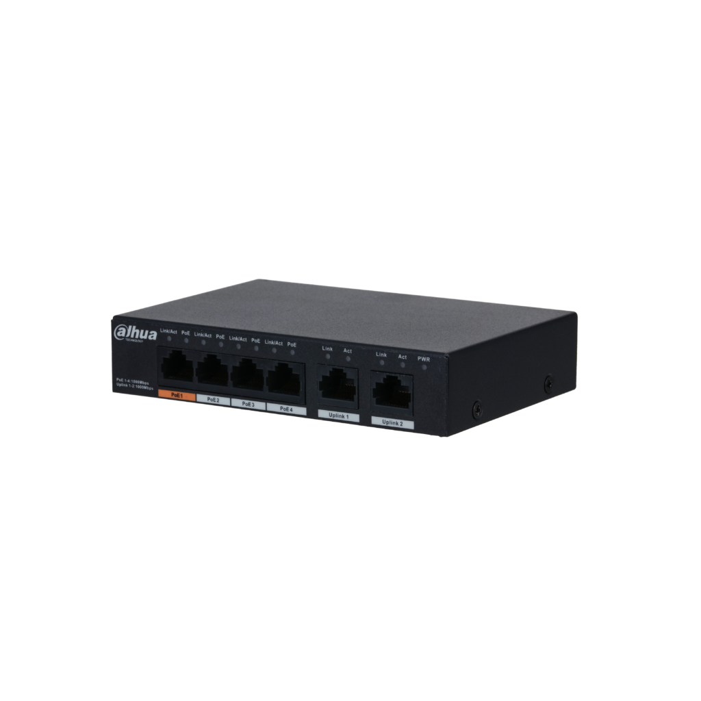 DAHUA%20PFS3006-4GT-60-V2,%206%20Port,%20Gigabit,%204%20Port%20PoE,%2060W,%20Yönetilemez,%20Masaüstü%20Switch